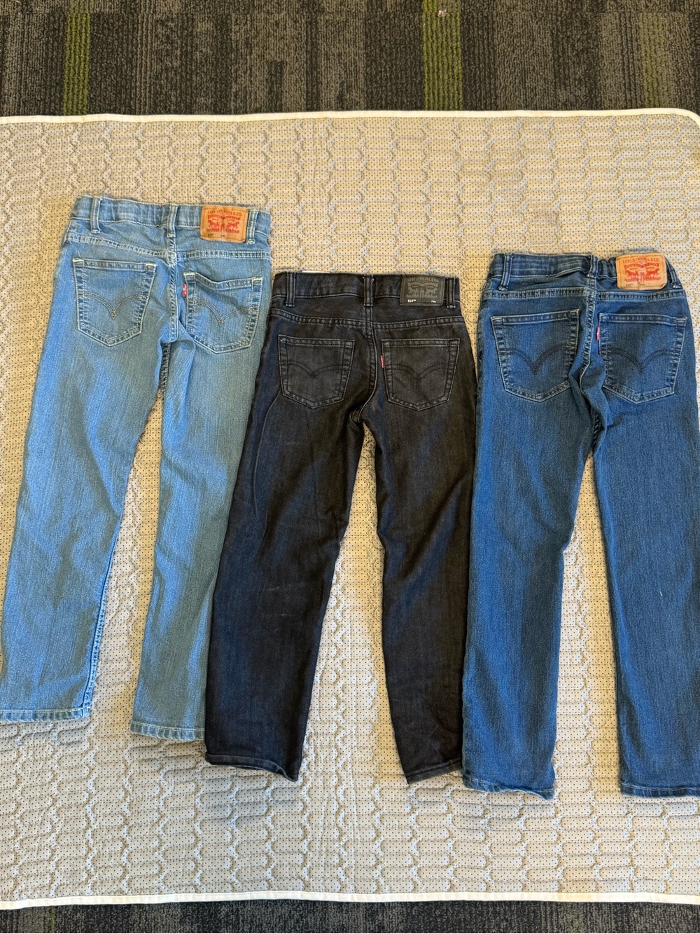 Levi's Boys' Light Blue, Dark Blue & Black Straight Jeans Trio - Picture 3 of 12